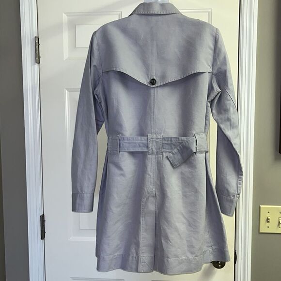 cabi  Tanner Linen Trench Coat Light Blue/Purple Silver Lake Medium #5296 - Picture 3 of 16